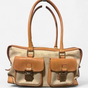 Dooney & Bourke Tan and Brown Shoulder Bag